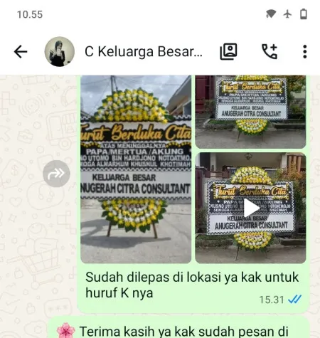 Pengiriman Papan Bunga Duka Joglo